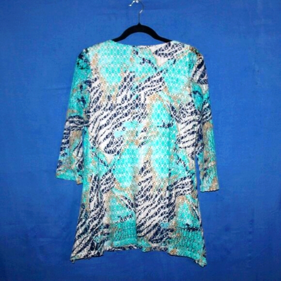 Southern Lady Abstract Print Tunic Top Multi-color Medium - Picture 3 of 4